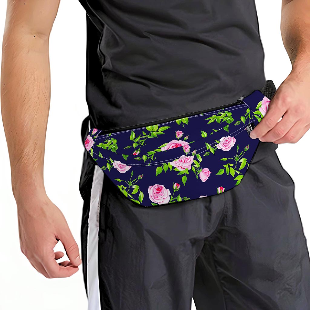 Pink Rose Floral Flower Pattern Print Fanny Pack