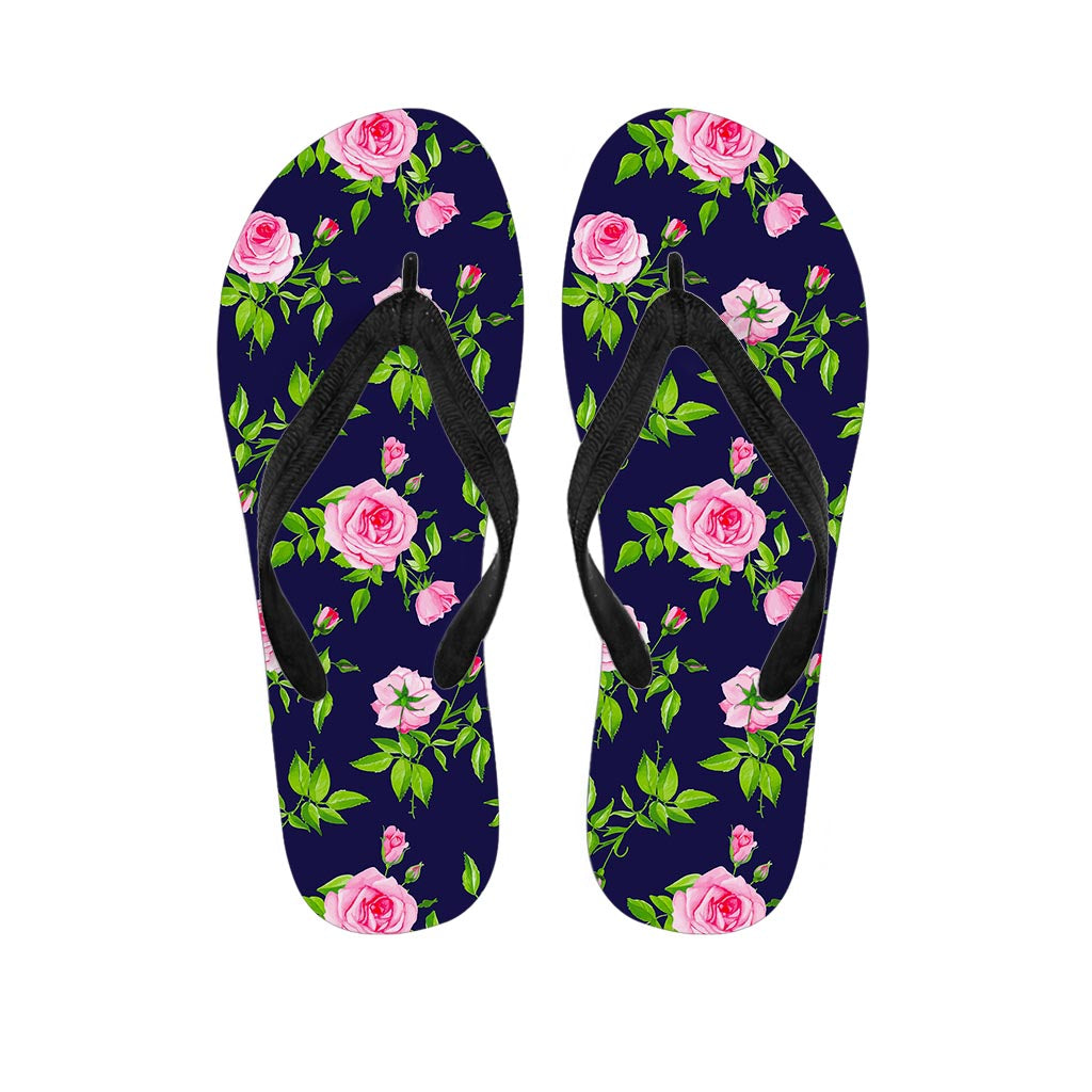 Pink Rose Floral Flower Pattern Print Flip Flops