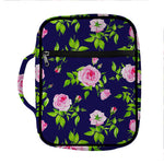 Pink Rose Floral Flower Pattern Print Front Pocket Bible Bag