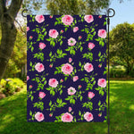 Pink Rose Floral Flower Pattern Print Garden Flag