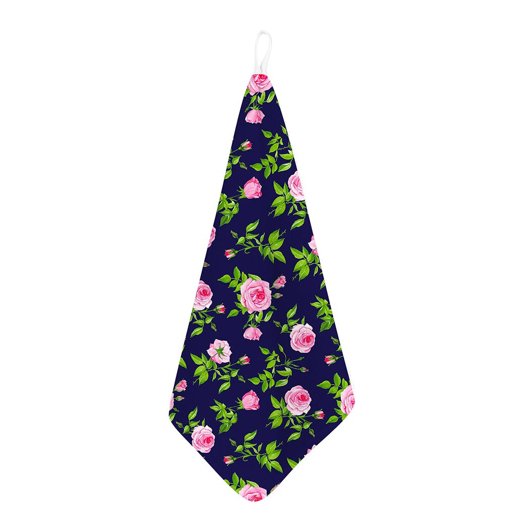 Pink Rose Floral Flower Pattern Print Hand Towel