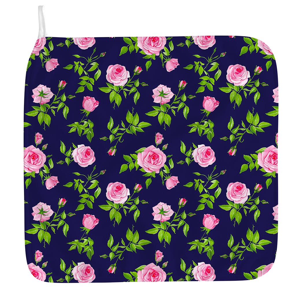 Pink Rose Floral Flower Pattern Print Hand Towel