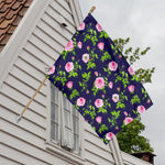 Pink Rose Floral Flower Pattern Print House Flag