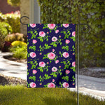 Pink Rose Floral Flower Pattern Print House Flag