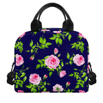 Pink Rose Floral Flower Pattern Print Insulated Lunch Bag
