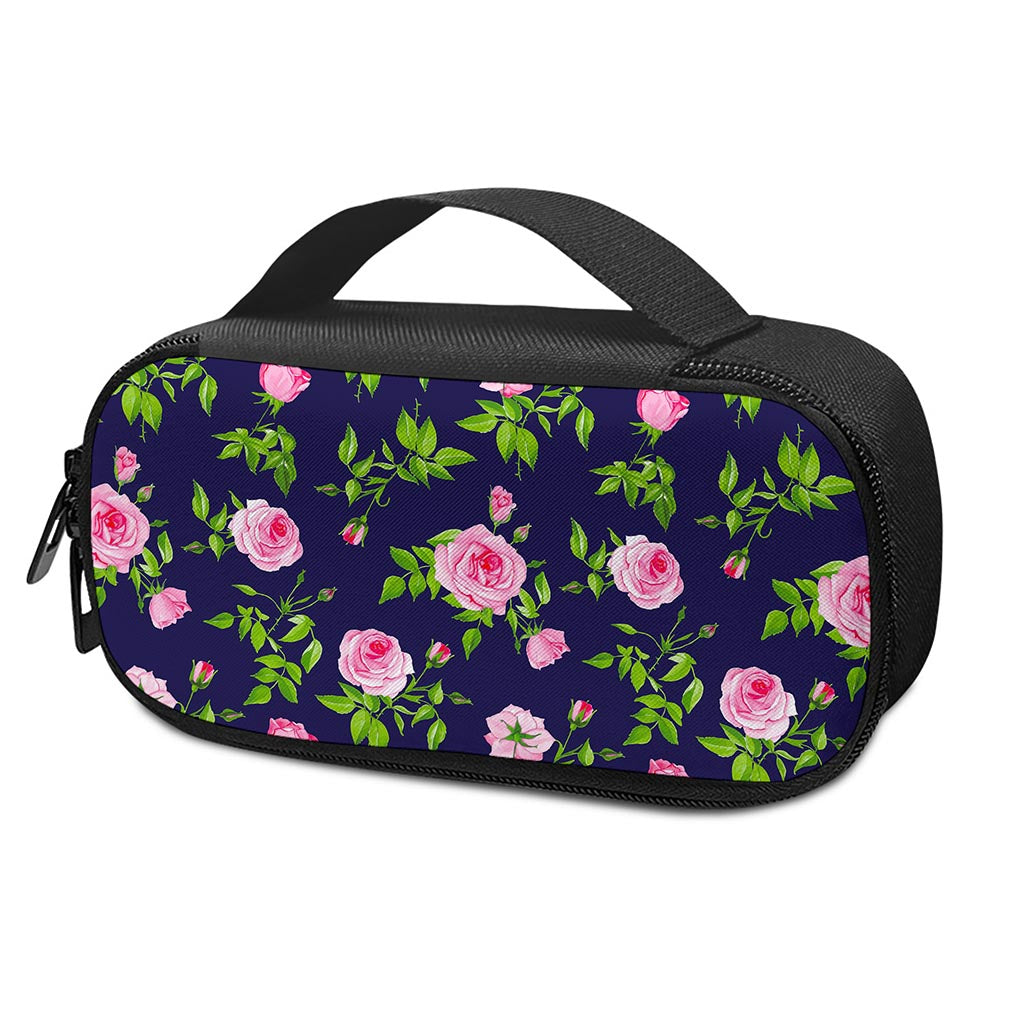 Pink Rose Floral Flower Pattern Print Insulin Cooler Travel Case