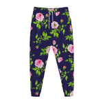 Pink Rose Floral Flower Pattern Print Jogger Pants