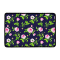 Pink Rose Floral Flower Pattern Print Kitchen Mat