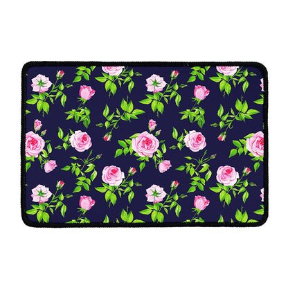 Pink Rose Floral Flower Pattern Print Kitchen Mat