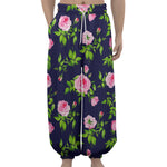 Pink Rose Floral Flower Pattern Print Lantern Pants