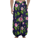 Pink Rose Floral Flower Pattern Print Lantern Pants