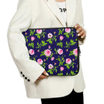 Pink Rose Floral Flower Pattern Print Laptop Sleeve