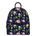 Pink Rose Floral Flower Pattern Print Leather Backpack