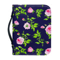 Pink Rose Floral Flower Pattern Print Leather Bible Cover