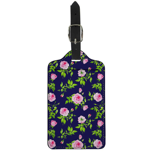 Pink Rose Floral Flower Pattern Print Luggage Tag