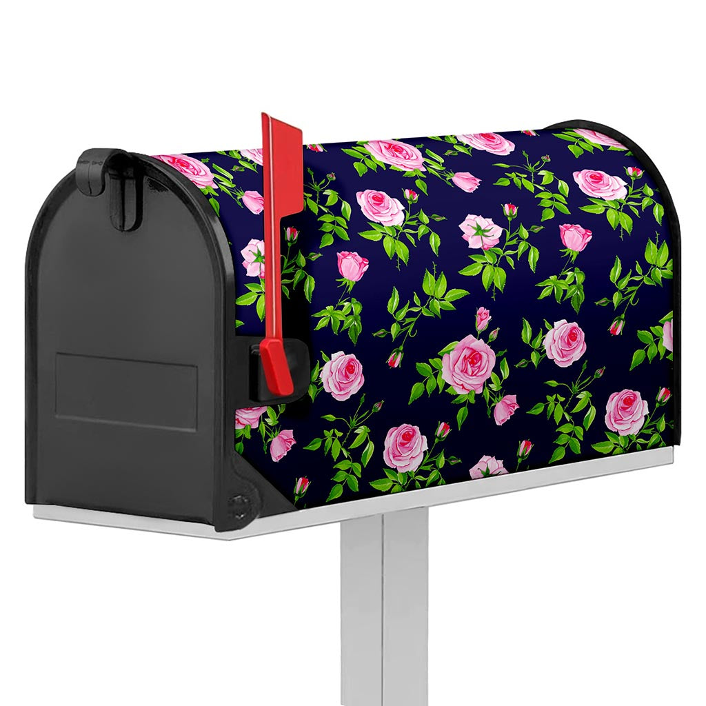 Pink Rose Floral Flower Pattern Print Mailbox Cover