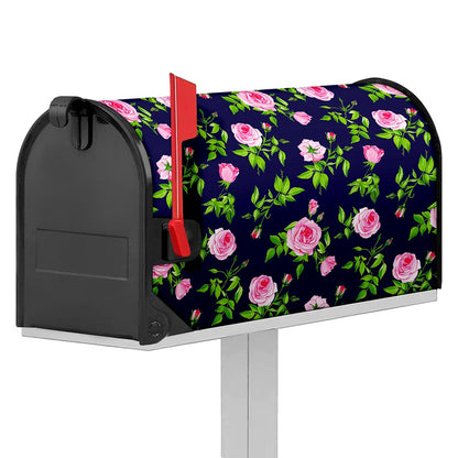 Pink Rose Floral Flower Pattern Print Mailbox Cover