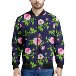 Pink Rose Floral Flower Pattern Print Men's Bomber Jacket