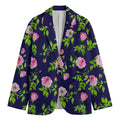Pink Rose Floral Flower Pattern Print Men's Cotton Blazer