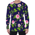 Pink Rose Floral Flower Pattern Print Men's Long Sleeve T-Shirt