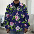 Pink Rose Floral Flower Pattern Print Men's Shirt Jacket