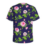 Pink Rose Floral Flower Pattern Print Men's Sports T-Shirt