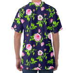 Pink Rose Floral Flower Pattern Print Men's Velvet T-Shirt
