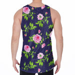 Pink Rose Floral Flower Pattern Print Men's Velvet Tank Top