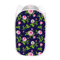 Pink Rose Floral Flower Pattern Print Mesh Laundry Hamper