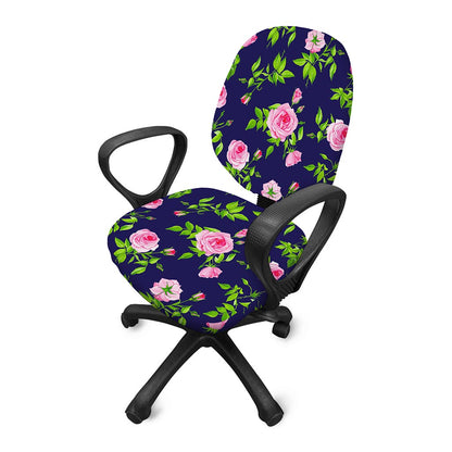 Pink Rose Floral Flower Pattern Print Office Chair Cover