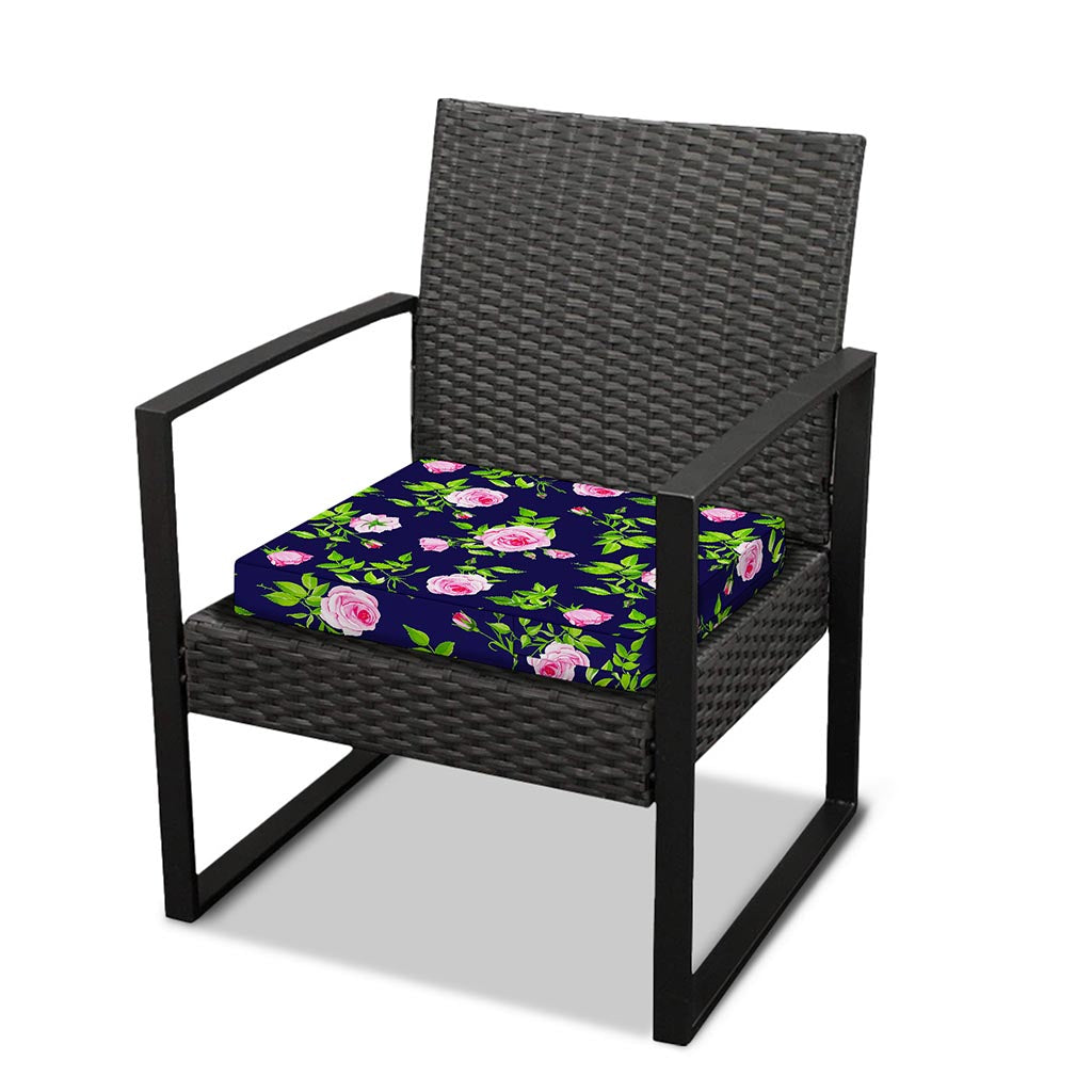 Pink Rose Floral Flower Pattern Print Outdoor Seat Cushion Cover