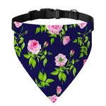 Pink Rose Floral Flower Pattern Print Over The Collar Dog Bandana