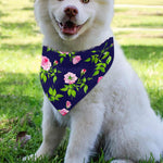 Pink Rose Floral Flower Pattern Print Over The Collar Dog Bandana