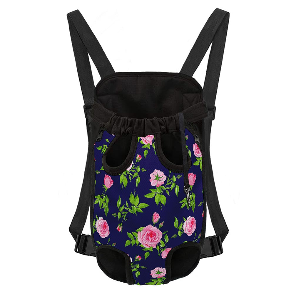 Pink Rose Floral Flower Pattern Print Pet Carrier Backpack