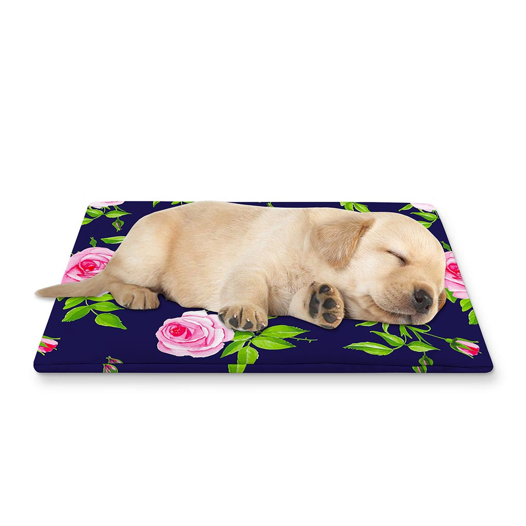 Pink Rose Floral Flower Pattern Print Pet Cooling Mat Cover
