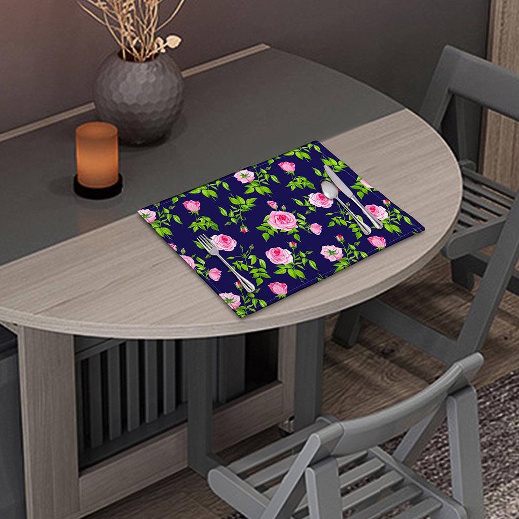 Pink Rose Floral Flower Pattern Print Placemat