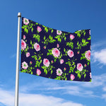 Pink Rose Floral Flower Pattern Print Polyester Flag