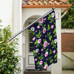 Pink Rose Floral Flower Pattern Print Polyester Flag