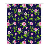 Pink Rose Floral Flower Pattern Print Polyester Shower Curtain