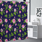 Pink Rose Floral Flower Pattern Print Premium Shower Curtain