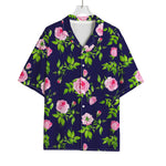 Pink Rose Floral Flower Pattern Print Rayon Hawaiian Shirt