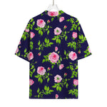 Pink Rose Floral Flower Pattern Print Rayon Hawaiian Shirt