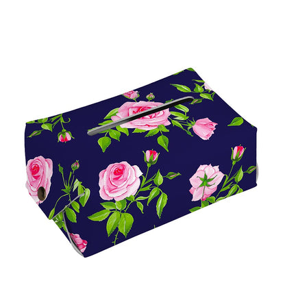 Pink Rose Floral Flower Pattern Print Rectangle Tissue Box Cover