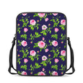 Pink Rose Floral Flower Pattern Print Rectangular Crossbody Bag