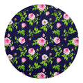 Pink Rose Floral Flower Pattern Print Round Blanket