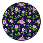 Pink Rose Floral Flower Pattern Print Round Floor Mat