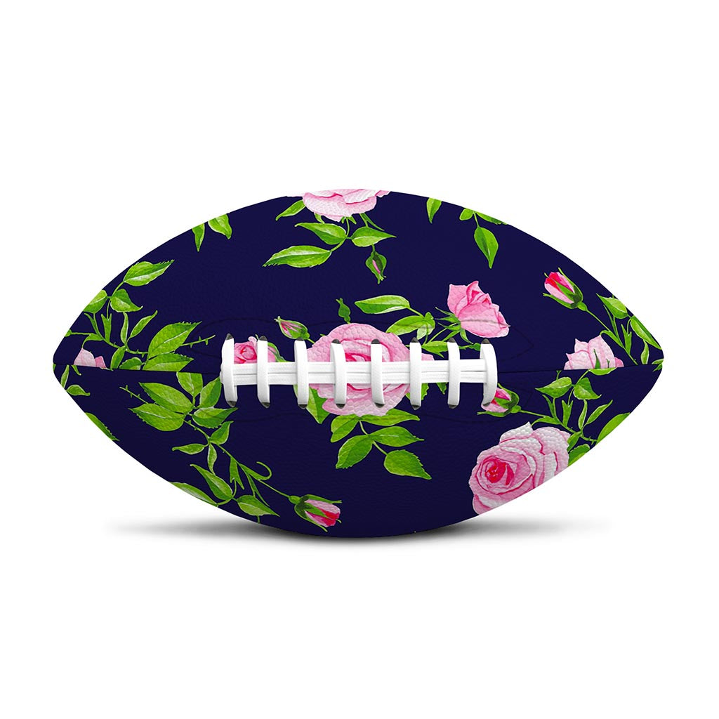 Pink Rose Floral Flower Pattern Print Rugby Ball