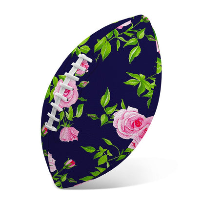 Pink Rose Floral Flower Pattern Print Rugby Ball