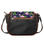Pink Rose Floral Flower Pattern Print Saddle Bag