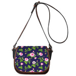 Pink Rose Floral Flower Pattern Print Saddle Bag